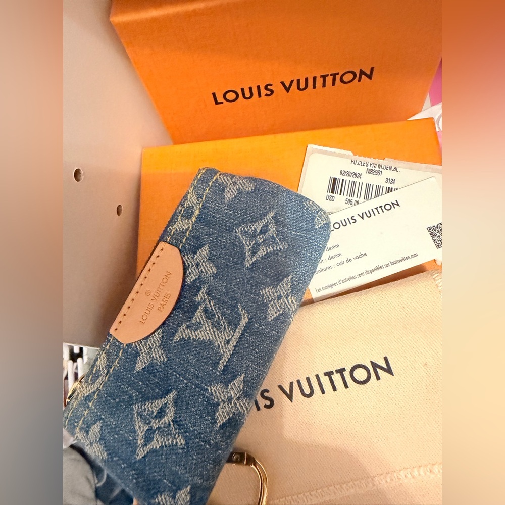 Louis Vuitton Denim Blue Monogram Key Pouch